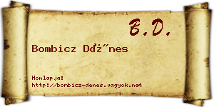 Bombicz Dénes névjegykártya