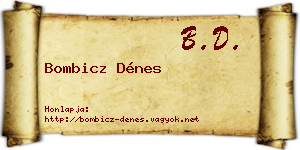 Bombicz Dénes névjegykártya