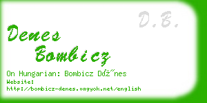 denes bombicz business card